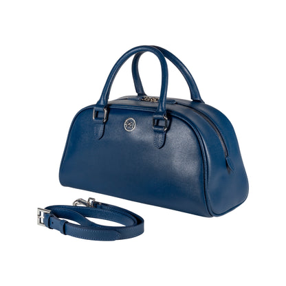 RENATO BORZATTA VIRGINIA Damen Bowlingtasche Rot – Echtleder Saffiano Made in Italy
