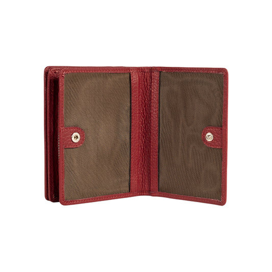 Damen Geldbörse Leder Made in Italy – Kompakt Reißverschluss Portemonnaie . In 5 eleganten Farben erhältlich.