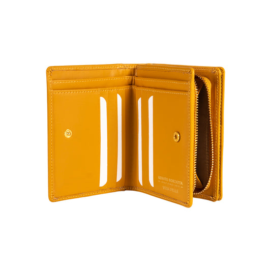 Damen-Geldbörse Made in Italy aus echtem Glattleder und mattem Leder, handwerklich gefertigt aus hochwertigem Premiumleder.