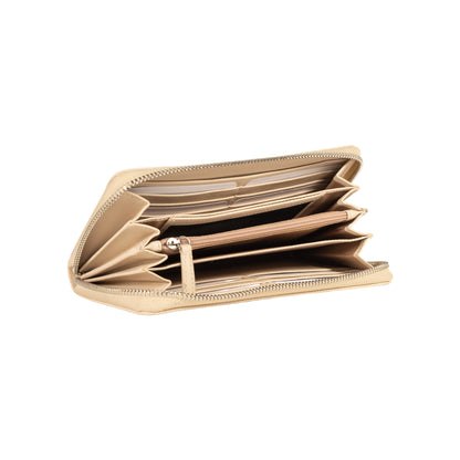 Damen-Reißverschlussportemonnaie Made in Italy aus echtem Leder, glatt und matt. Maße (geschlossen): 20 × 10 × 2,5 cm.