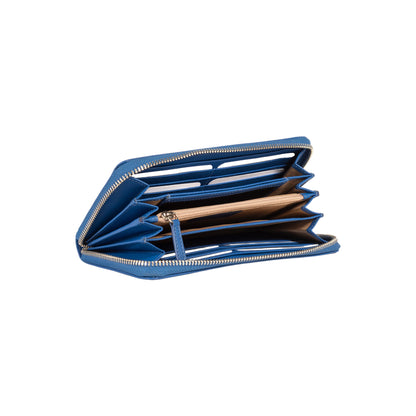 Damen-Reißverschlussportemonnaie Made in Italy aus echtem Leder, glatt und matt. Maße (geschlossen): 20 × 10 × 2,5 cm.
