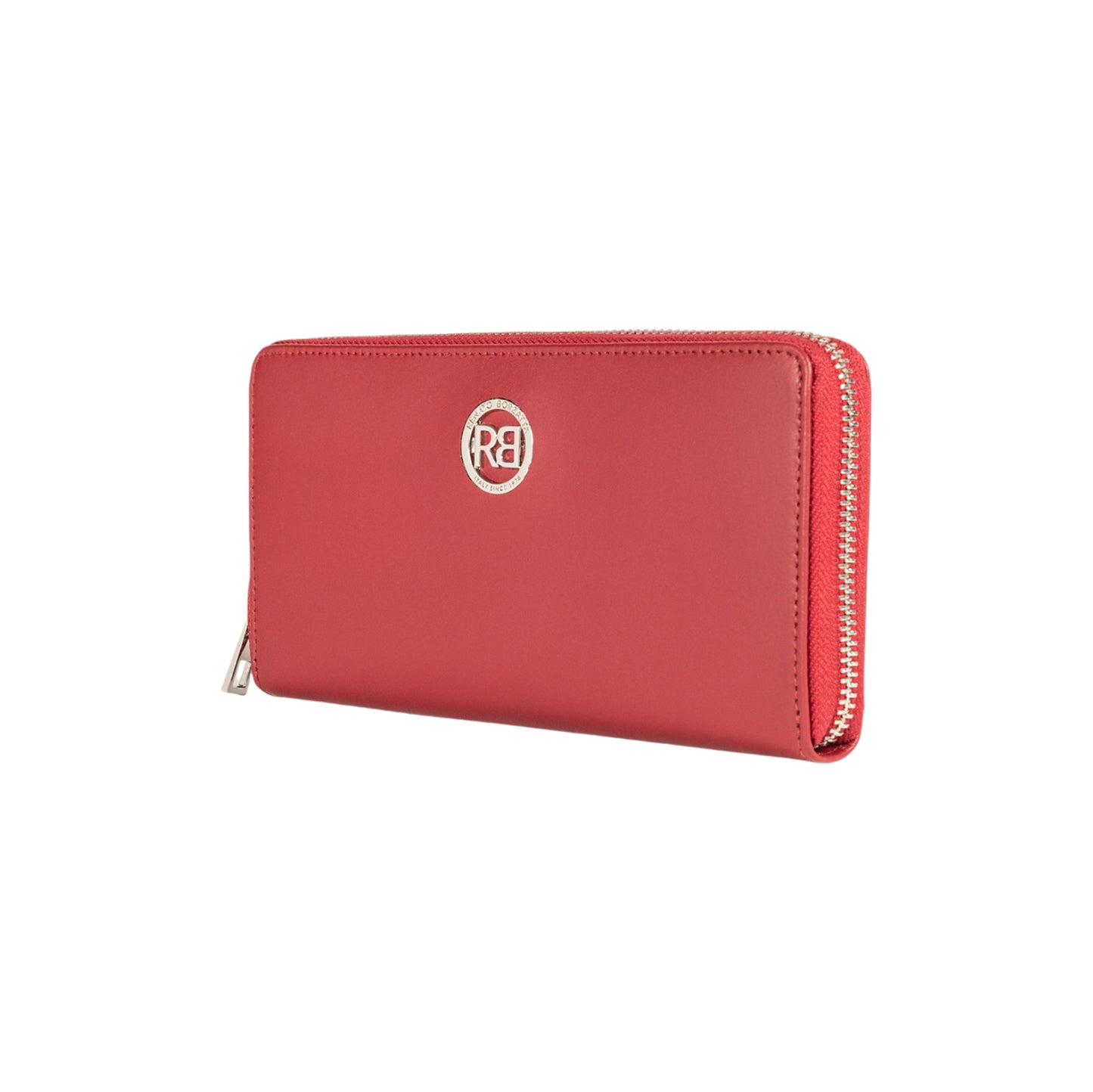 Damen-Reißverschlussportemonnaie Made in Italy aus echtem Leder, glatt und matt. Maße (geschlossen): 20 × 10 × 2,5 cm.