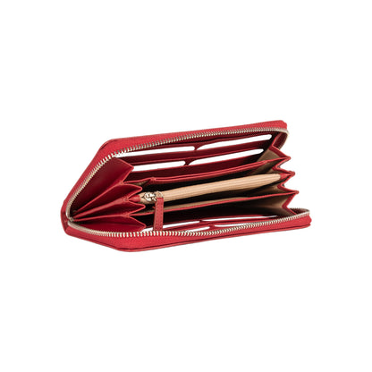 Damen-Reißverschlussportemonnaie Made in Italy aus echtem Leder, glatt und matt. Maße (geschlossen): 20 × 10 × 2,5 cm.