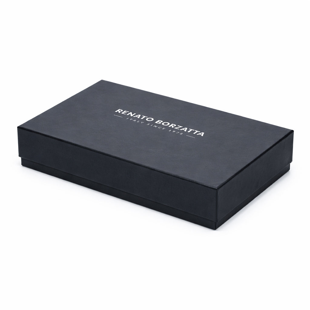 Damen-Reißverschlussportemonnaie Made in Italy aus echtem Leder, glatt und matt. Maße (geschlossen): 20 × 10 × 2,5 cm.