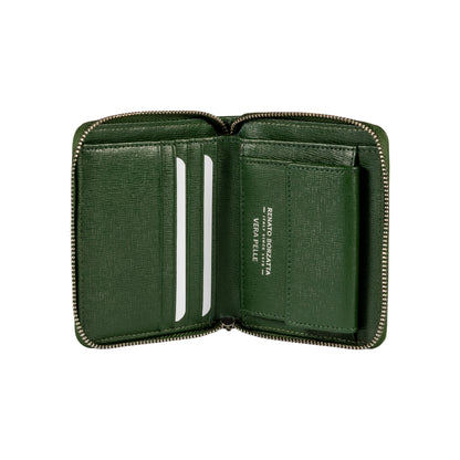 Damen-Reißverschlussportemonnaie aus Saffiano-Leder – Made in Italy