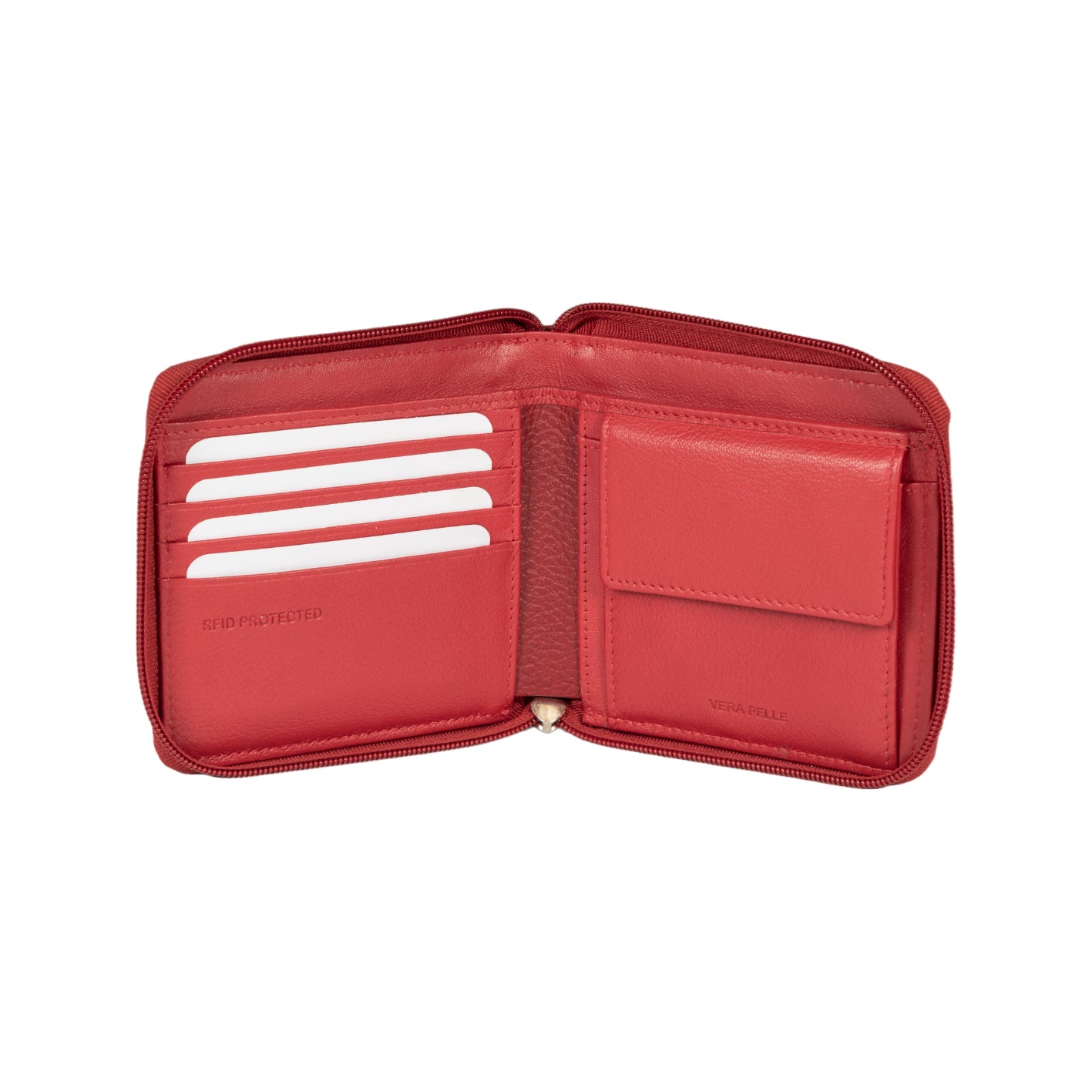 Renato Borzatta Leder-Geldbörse mit Reißverschluss – RFID