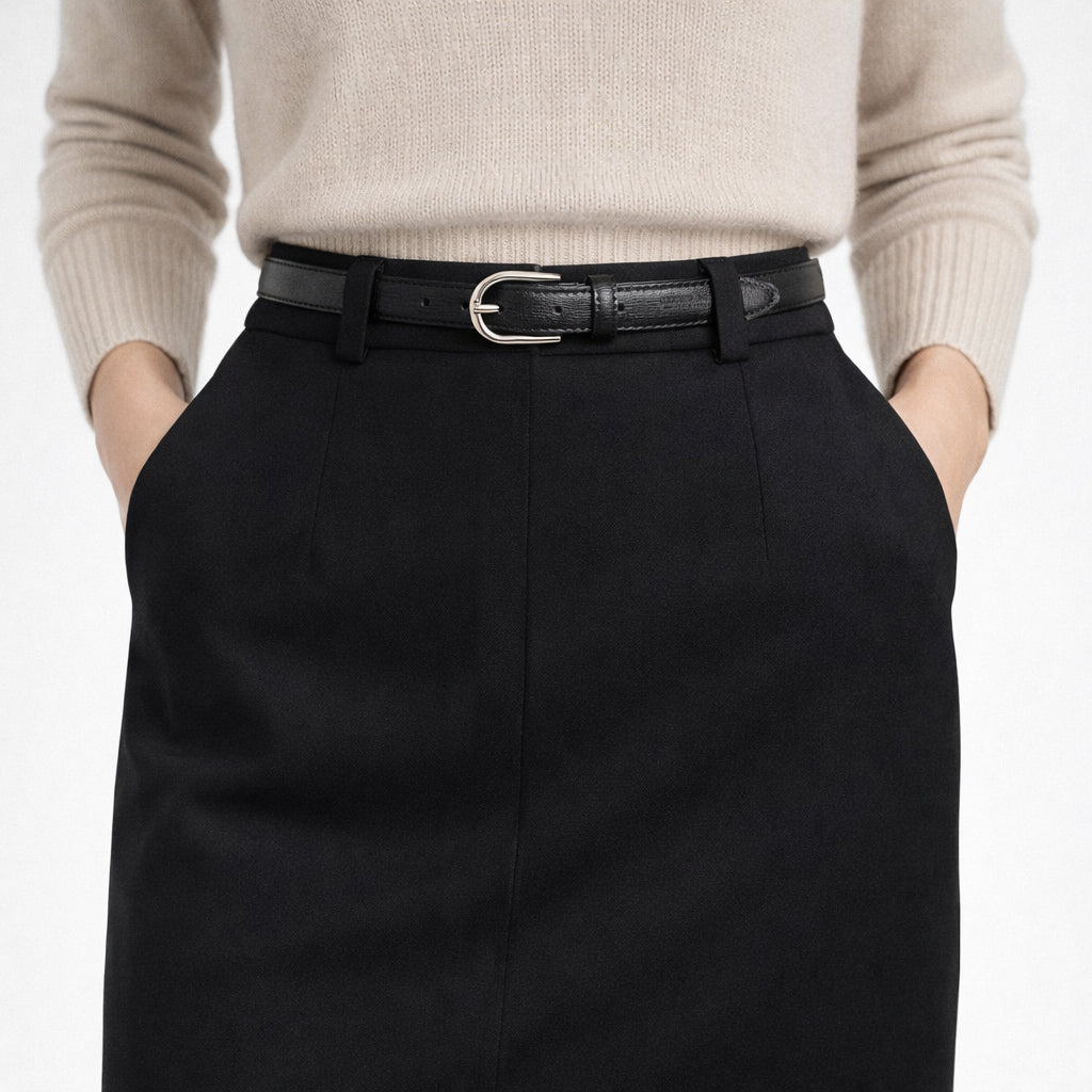 Damen Ledergürtel Saffiano Made in Italy – Schwarz, Blau, Grün, Rot - RB4016