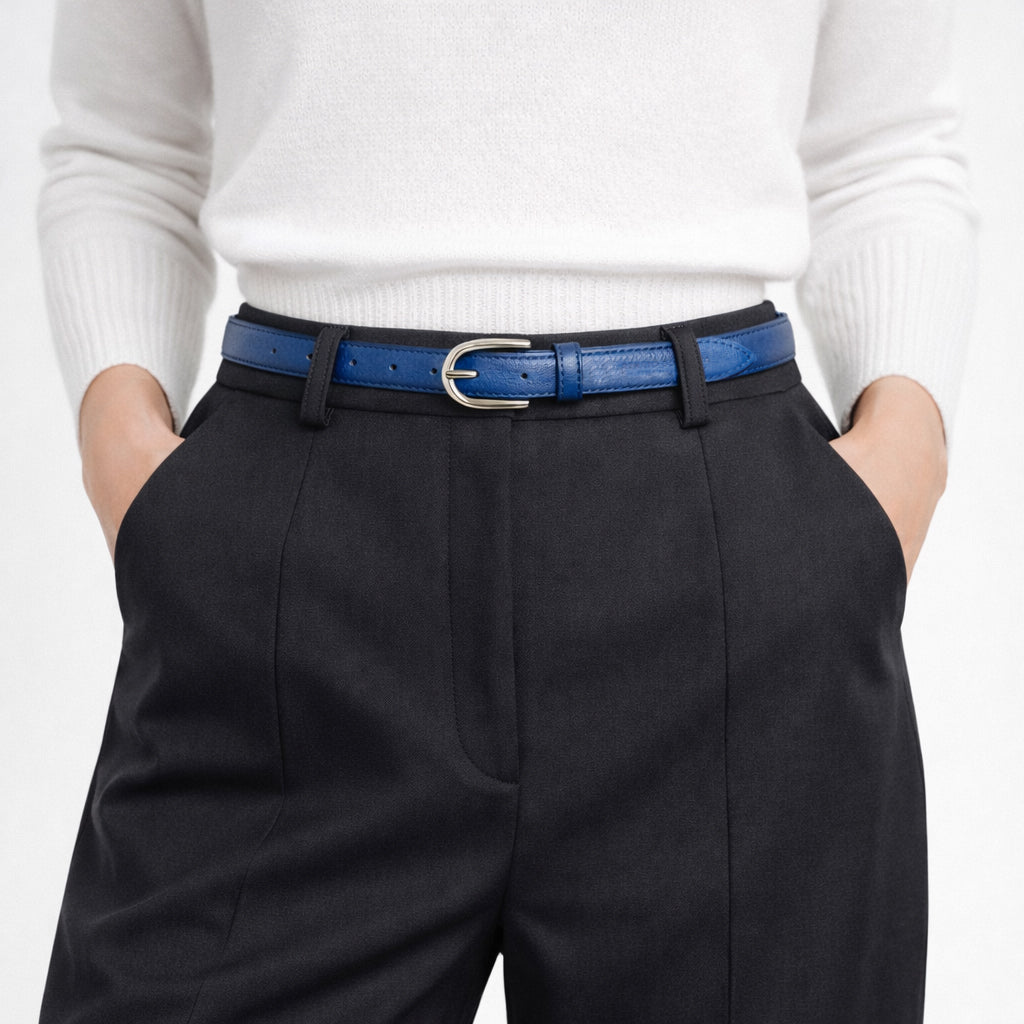 Damen Ledergürtel Saffiano Made in Italy – Schwarz, Blau, Grün, Rot - RB4016