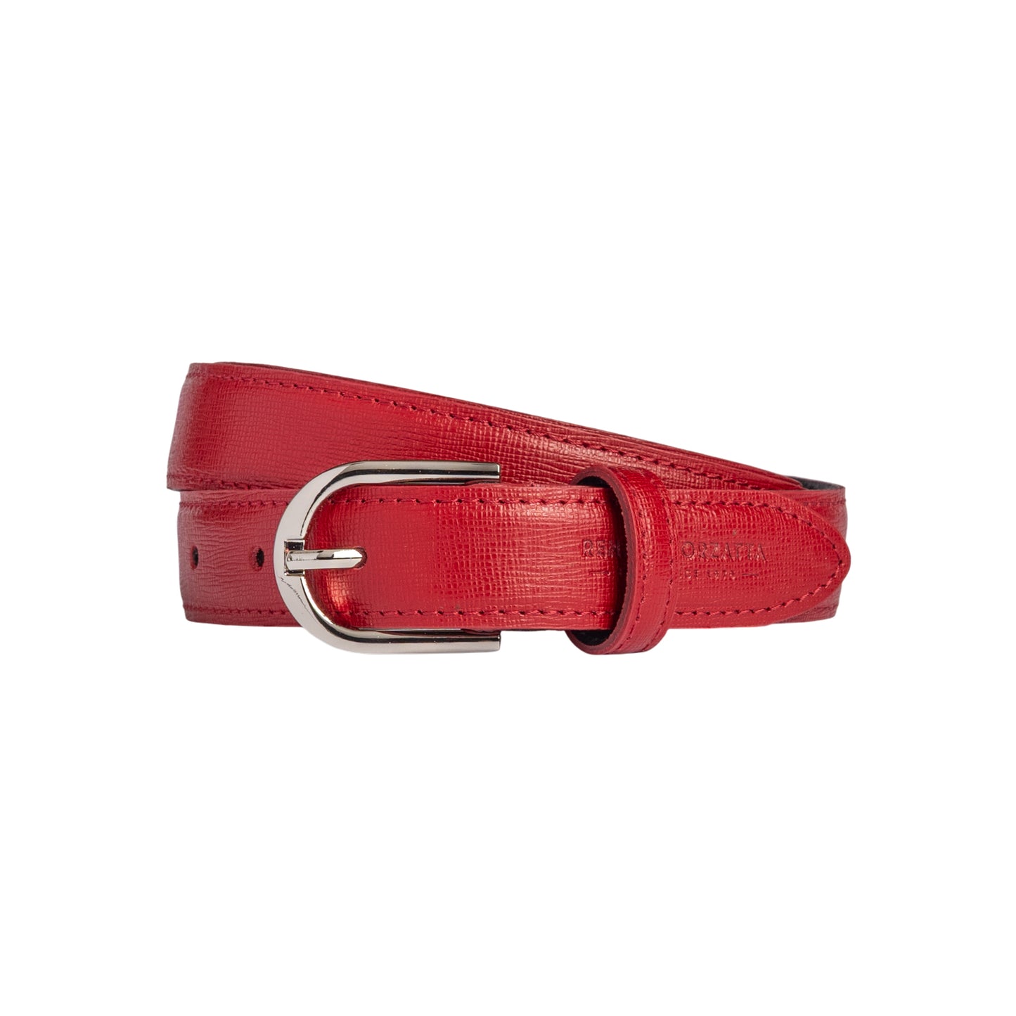 Damen Ledergürtel Saffiano Made in Italy – Schwarz, Blau, Grün, Rot - RB4016