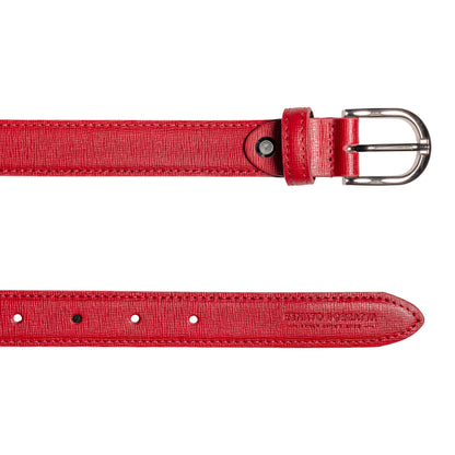 Damen Ledergürtel Saffiano Made in Italy – Schwarz, Blau, Grün, Rot - RB4016
