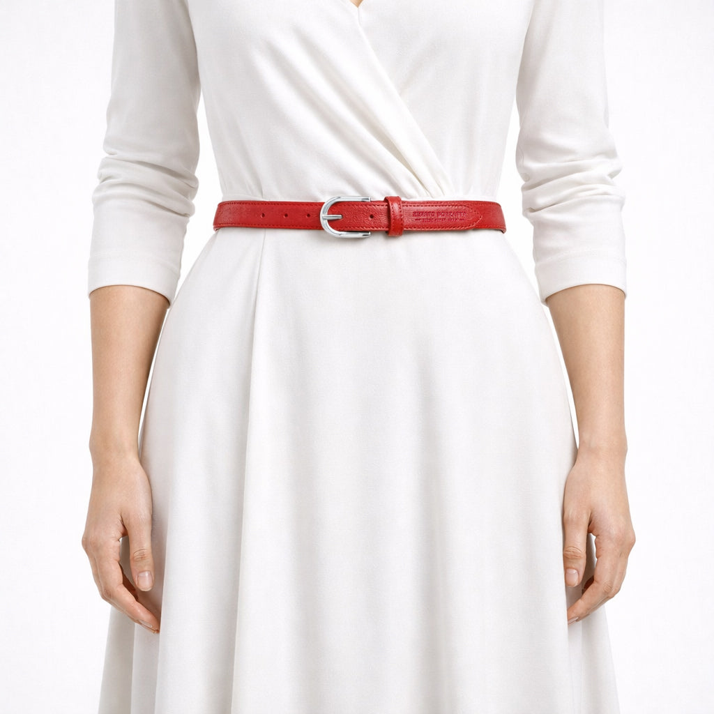 Damen Ledergürtel Saffiano Made in Italy – Schwarz, Blau, Grün, Rot - RB4016