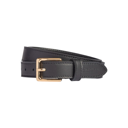 Damen Gürtel aus weichem Sauvage-Leder – Made in Italy – Ledergürtel mit Gold-Schnalle – Schwarz, Cognac, Bordeaux - RB4019