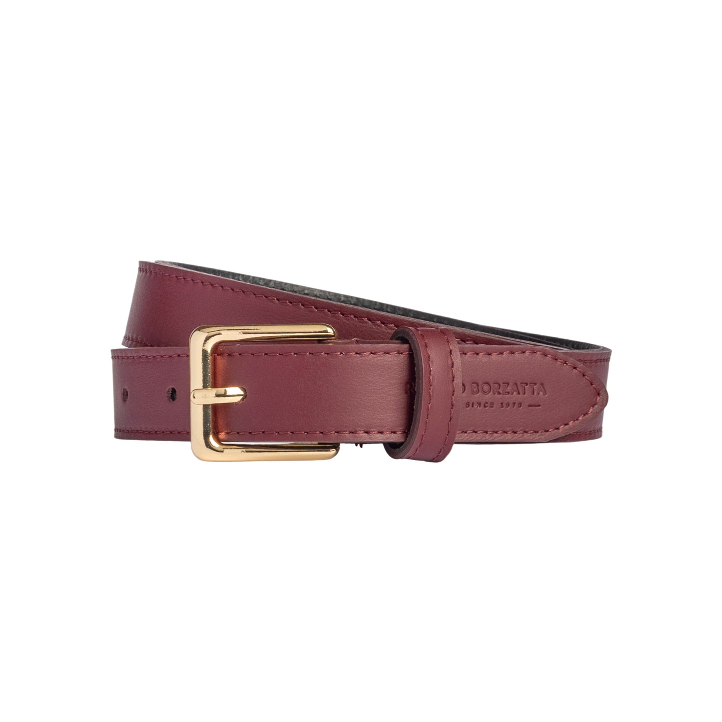 Damen Gürtel aus weichem Sauvage-Leder – Made in Italy – Ledergürtel mit Gold-Schnalle – Schwarz, Cognac, Bordeaux - RB4019