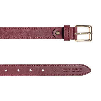 Damen Gürtel aus weichem Sauvage-Leder – Made in Italy – Ledergürtel mit Gold-Schnalle – Schwarz, Cognac, Bordeaux - RB4019