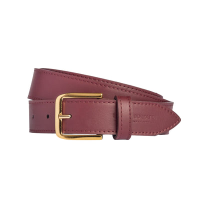 Damen Gürtel aus weichem Sauvage-Leder – Made in Italy – Ledergürtel mit Gold-Schnalle – Schwarz, Cognac, Bordeaux -RB4020