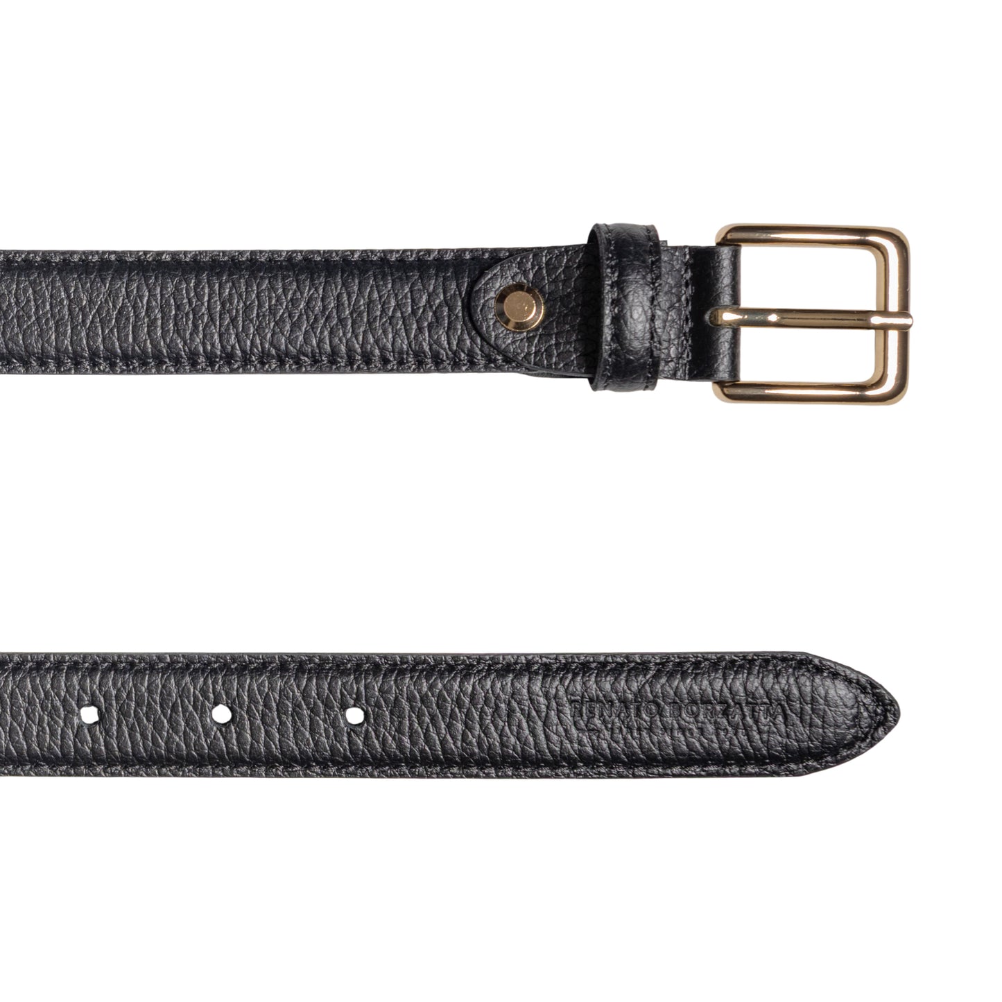 Damen Gürtel aus genarbtem Leder – Made in Italy – Ledergürtel mit Gold-Schnalle – Schwarz, Paprika, Taupe, Aviatorblau, Rubinrot - RB4022