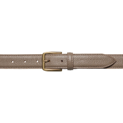 Damen Gürtel aus genarbtem Leder – Made in Italy – Ledergürtel mit Gold-Schnalle – Schwarz, Paprika, Taupe, Gold, Aviatorblau, Rubinrot - RB4023