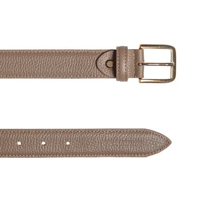 Damen Gürtel aus genarbtem Leder – Made in Italy – Ledergürtel mit Gold-Schnalle – Schwarz, Paprika, Taupe, Gold, Aviatorblau, Rubinrot - RB4023