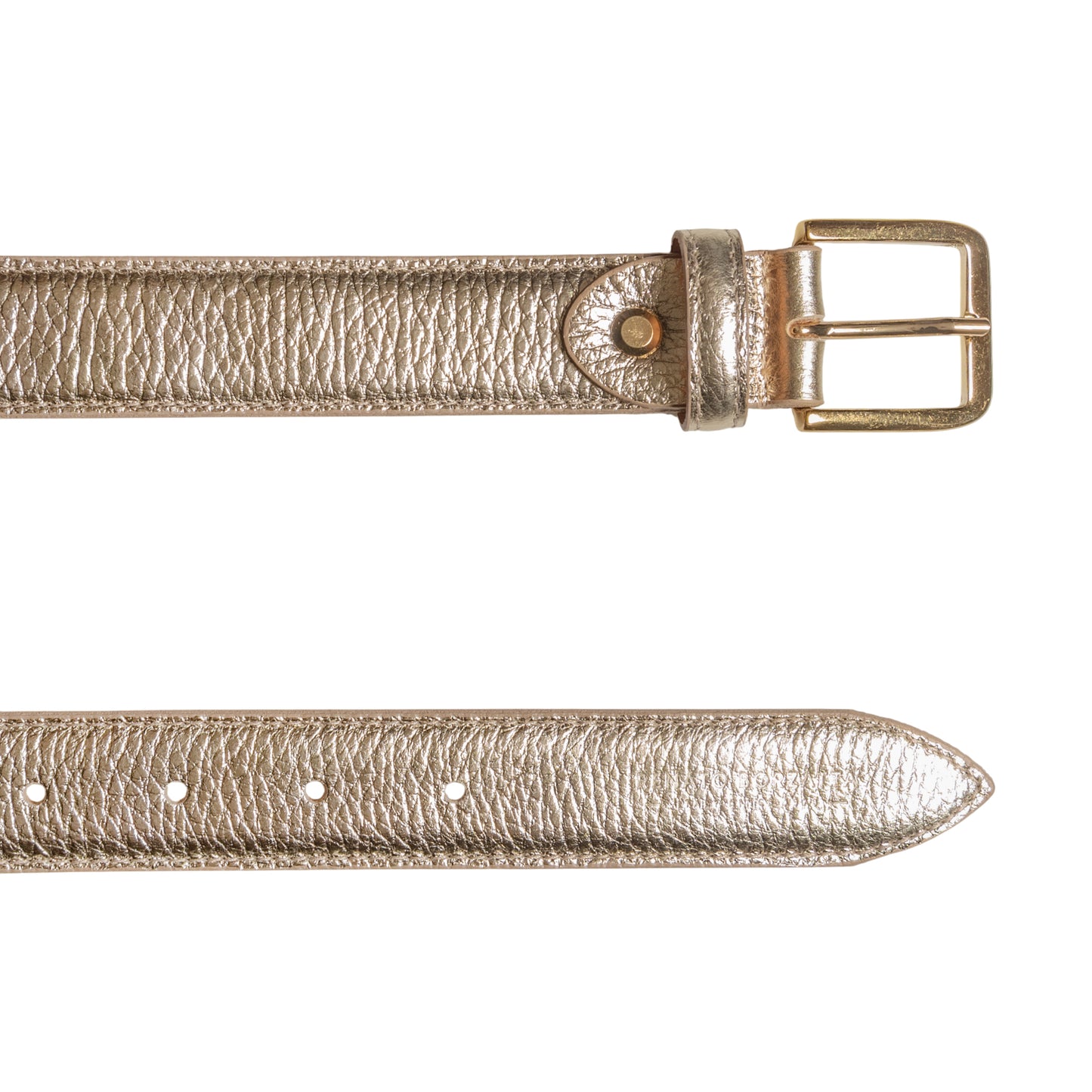 Damen Gürtel aus genarbtem Leder – Made in Italy – Ledergürtel mit Gold-Schnalle – Schwarz, Paprika, Taupe, Gold, Aviatorblau, Rubinrot - RB4023