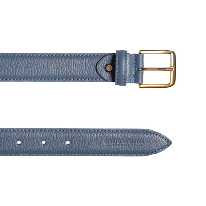 Damen Gürtel aus genarbtem Leder – Made in Italy – Ledergürtel mit Gold-Schnalle – Schwarz, Paprika, Taupe, Gold, Aviatorblau, Rubinrot - RB4023