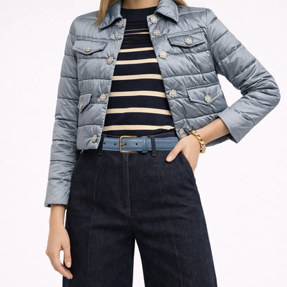 Damen Gürtel aus genarbtem Leder – Made in Italy – Ledergürtel mit Gold-Schnalle – Schwarz, Paprika, Taupe, Gold, Aviatorblau, Rubinrot - RB4023