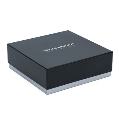 Damen Gürtel aus genarbtem Leder 3 cm – Made in Italy – Ledergürtel mit Silber-Schnalle – Gunmetal - RB4023AY