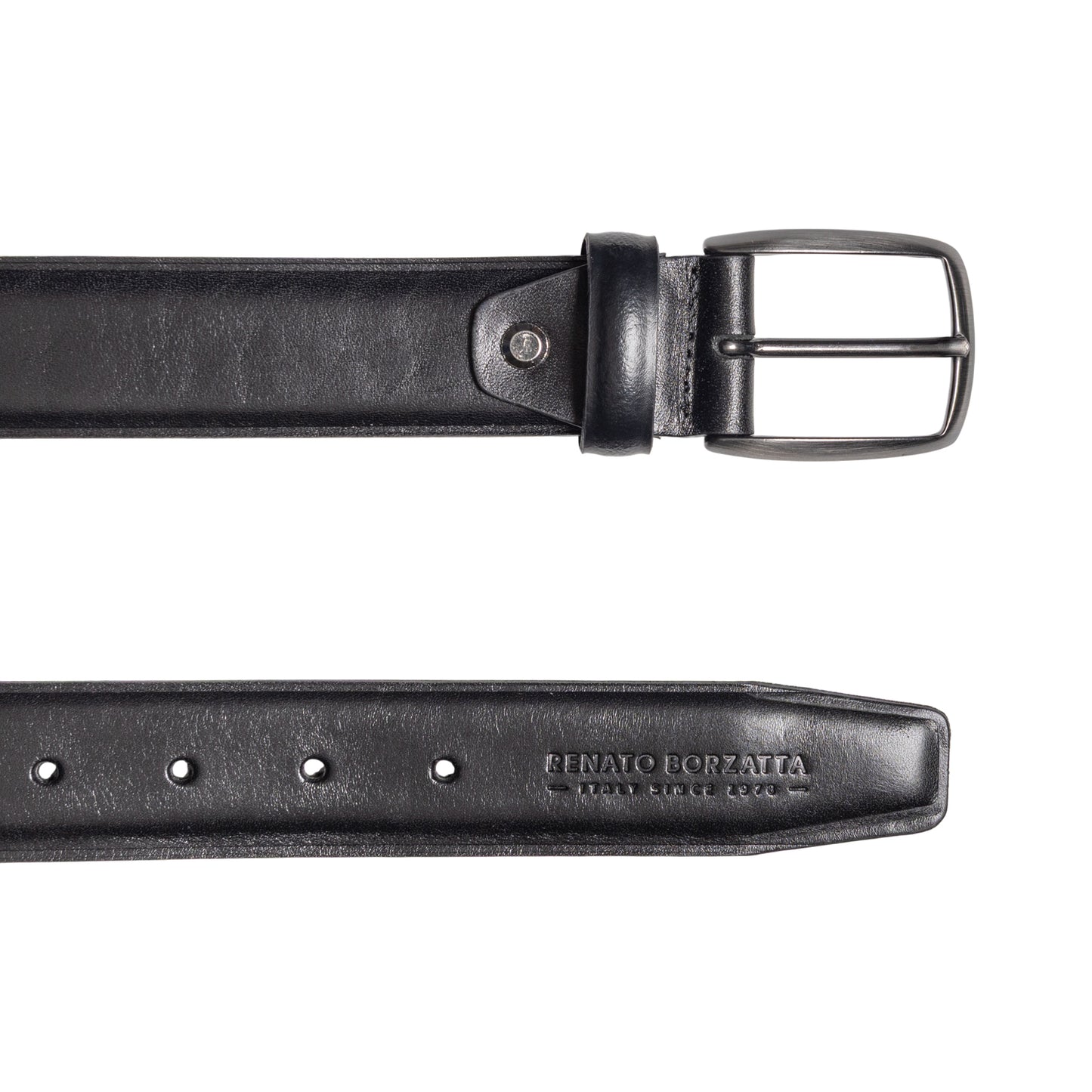 Herren Vollrindleder Gürtel Made in Italy – Ledergürtel mit Gunmetal Schnalle