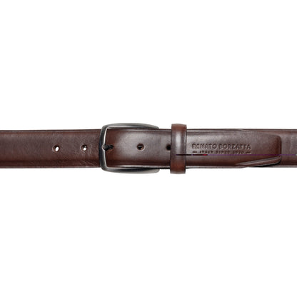 Herren Vollrindleder Gürtel Made in Italy – Ledergürtel mit Gunmetal Schnalle