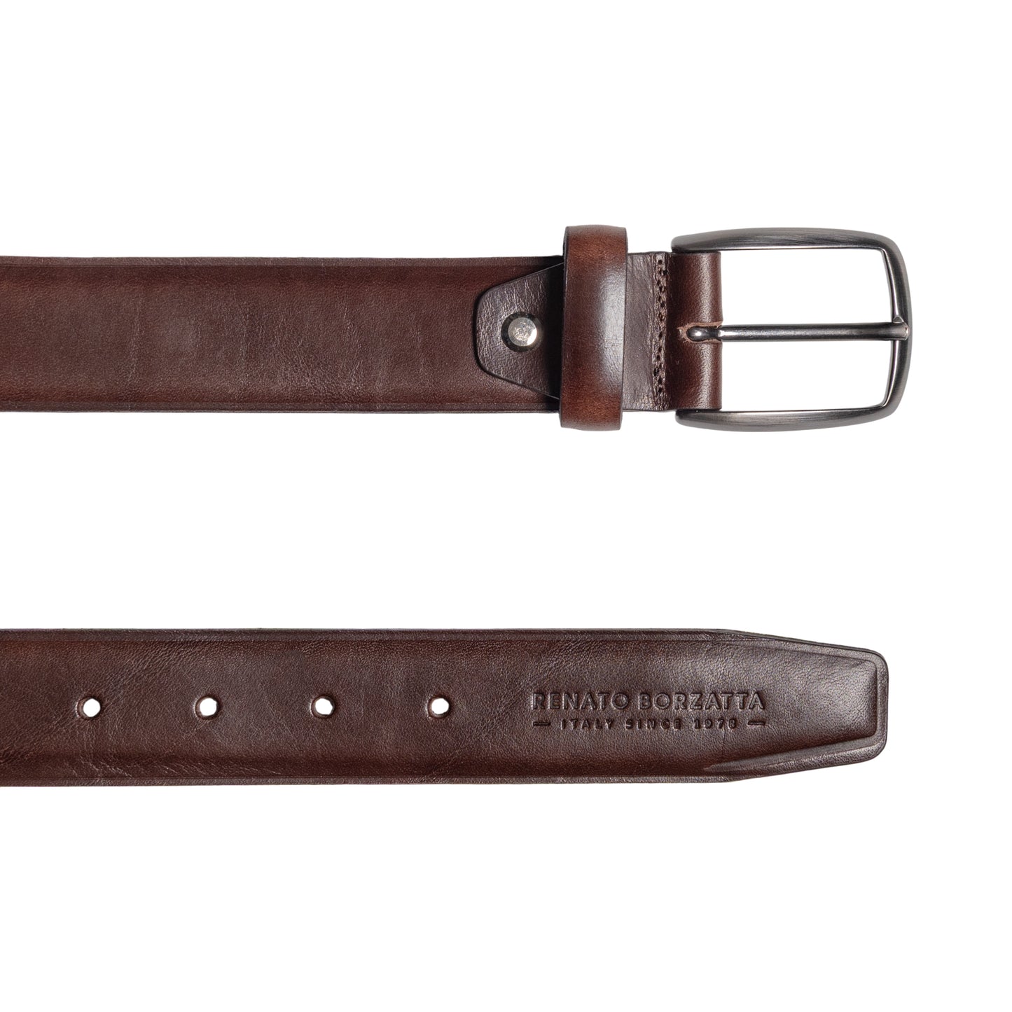 Herren Vollrindleder Gürtel Made in Italy – Ledergürtel mit Gunmetal Schnalle