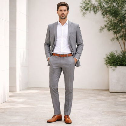 Herren Vollrindleder Gürtel Made in Italy – Ledergürtel mit Gunmetal Schnalle