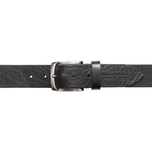 Herren Ledergürtel Vollrindleder Made in Italy – 4 cm Gürtel mit Gunmetal Schnalle