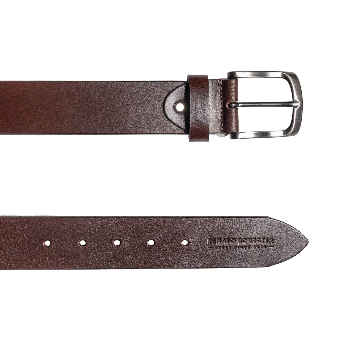 Herren Ledergürtel Vollrindleder Made in Italy – 4 cm Gürtel mit Gunmetal Schnalle