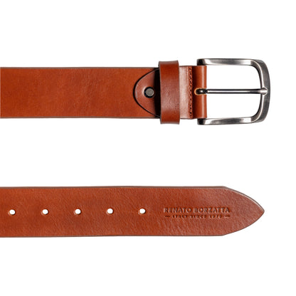 Herren Ledergürtel Vollrindleder Made in Italy – 4 cm Gürtel mit Gunmetal Schnalle