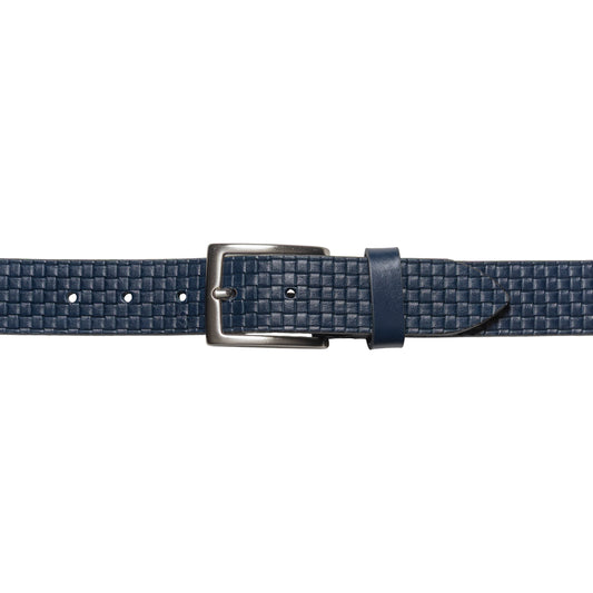 Herren Gürtel mit Allover-Print Made in Italy aus Echtem Pflanzlich Gegerbtem Leder